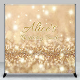 Aperturee - Aperturee Gold Bokeh Glitter Custom Name Birthday Bash Backdrop
